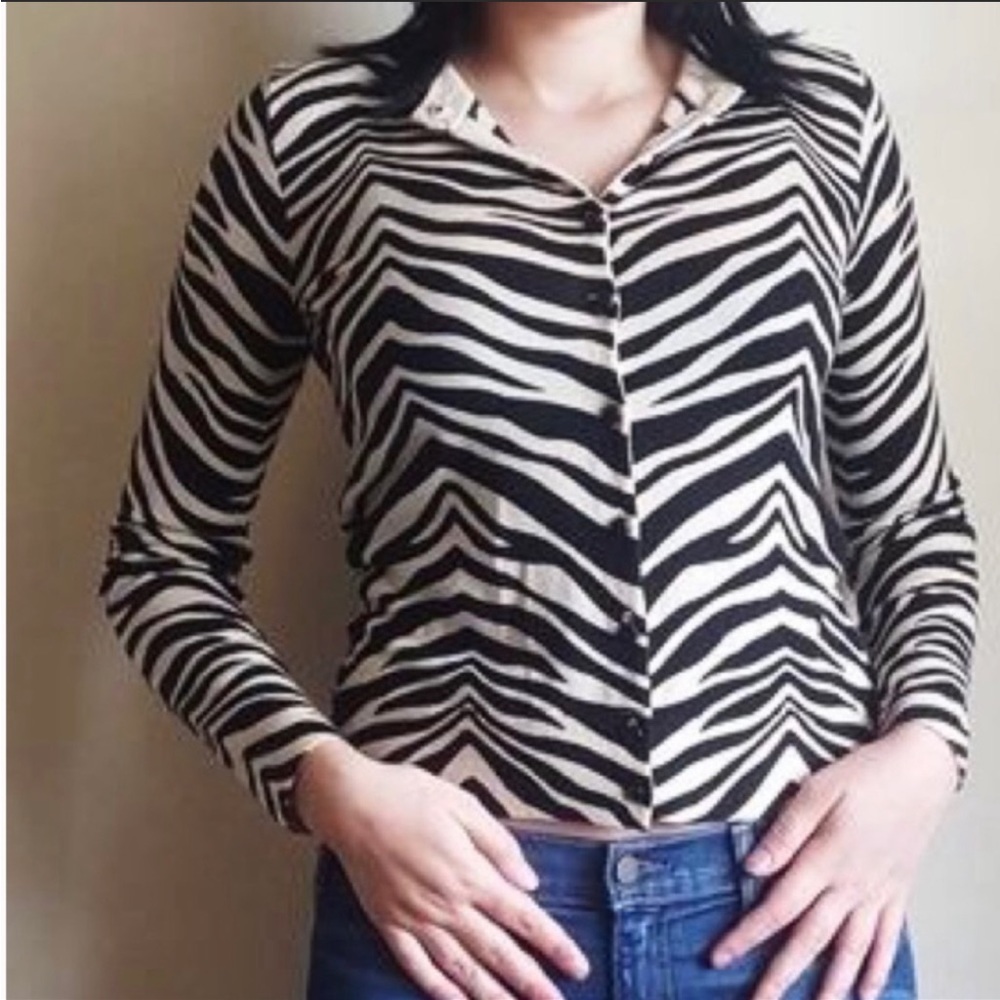 J Crew Zebra Cardigan